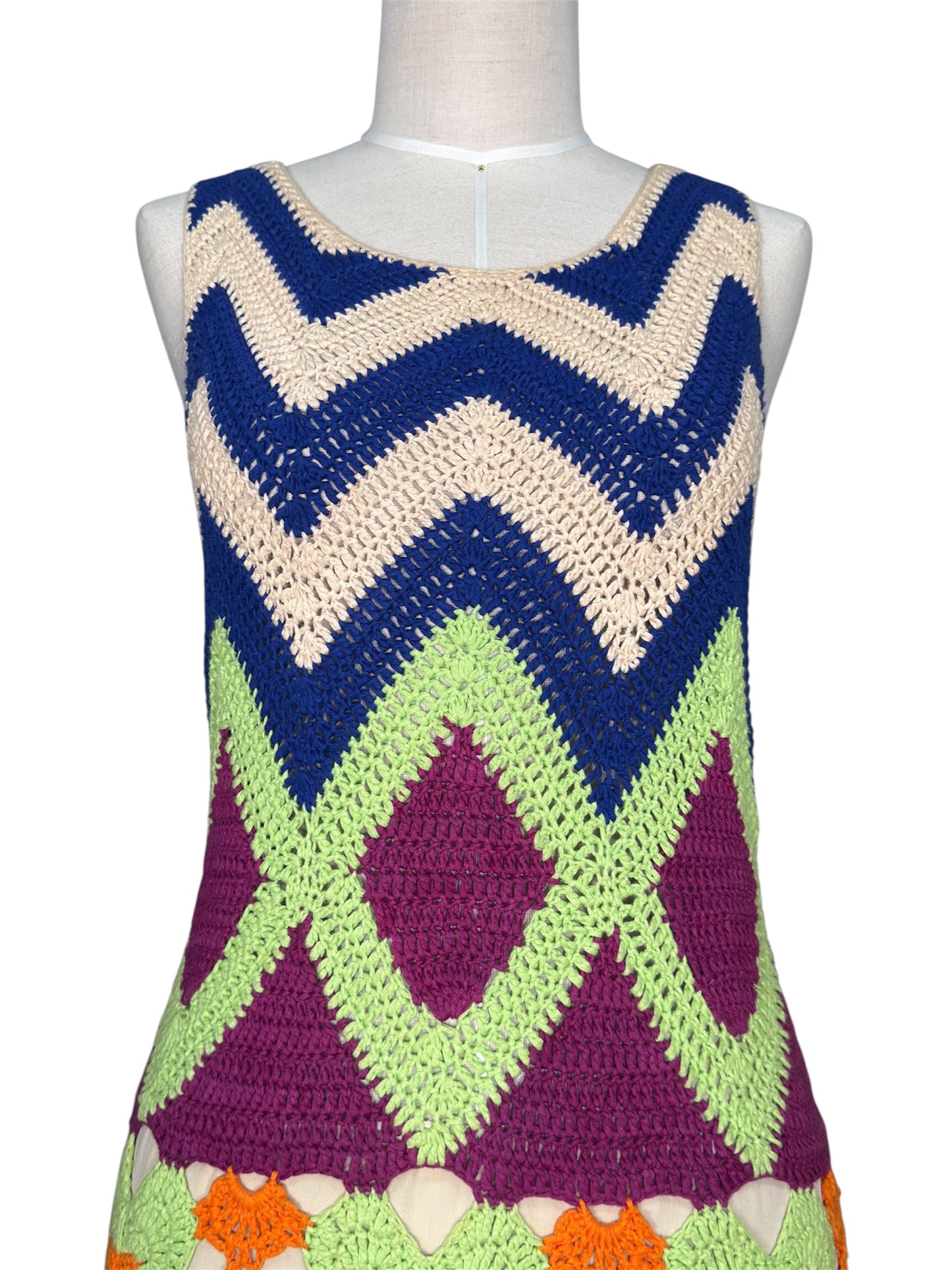 Vintage Moschino Crochet Cotton Sleeveless Dress