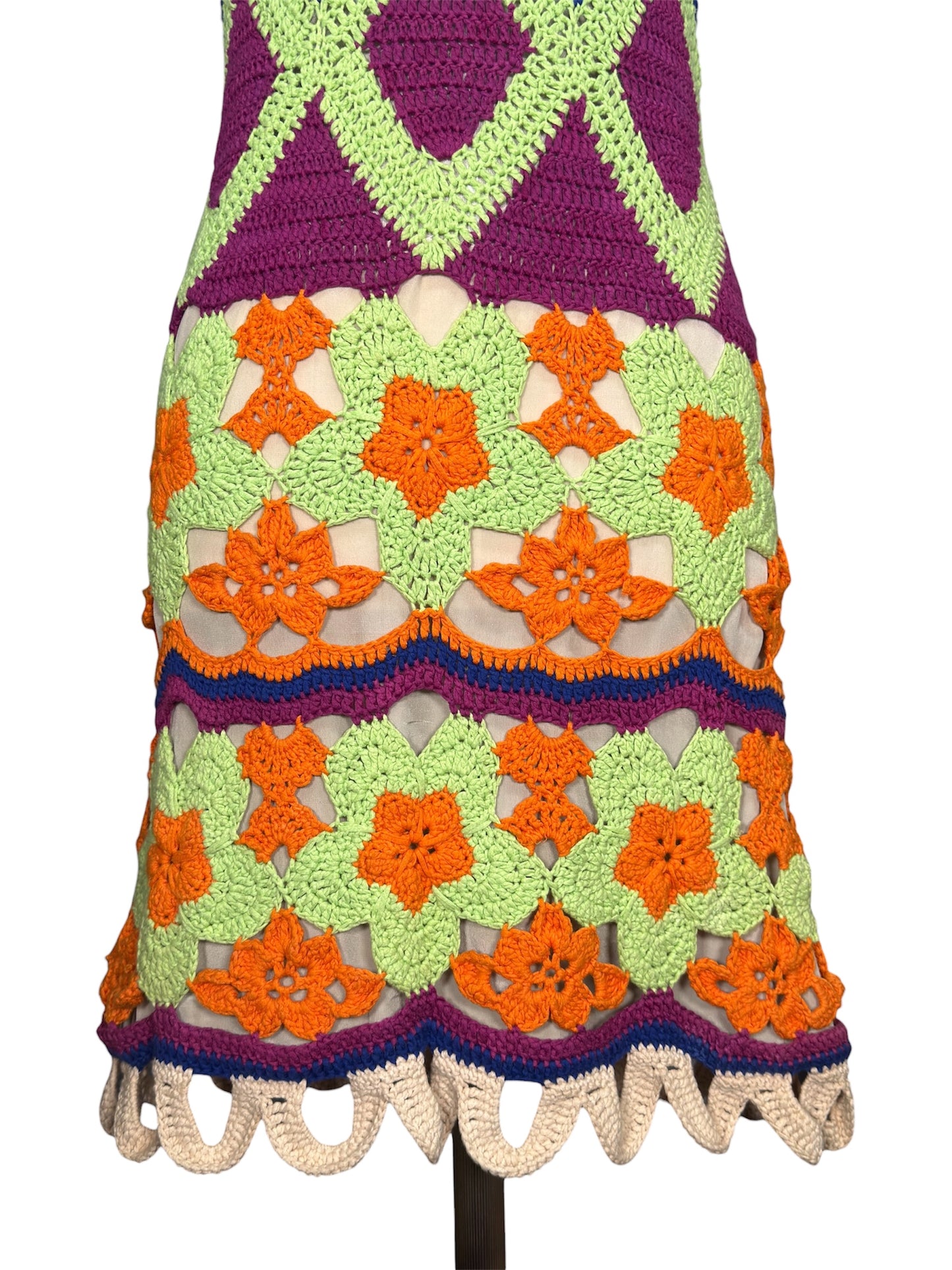 Vintage Moschino Crochet Cotton Sleeveless Dress