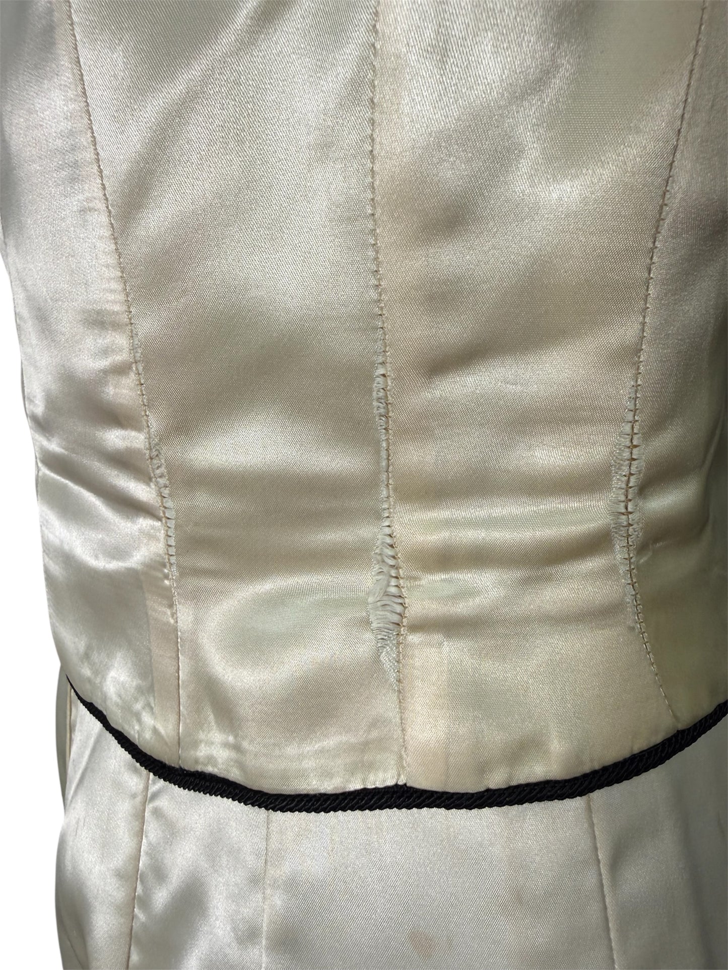 70s Satin Rhinestoned Cutaway 3 Piece Tux with Bell Bottoms
