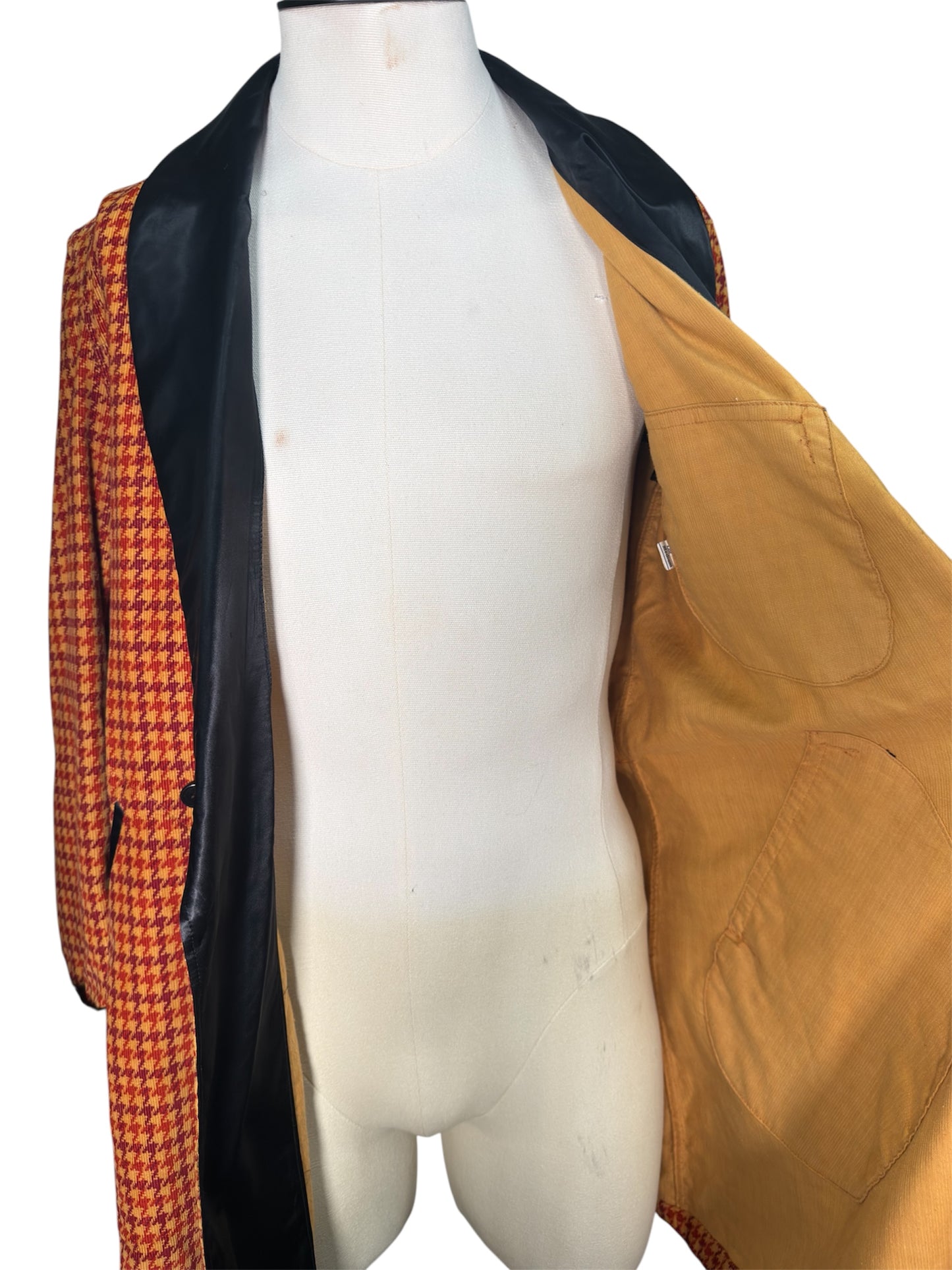 1950s Houndstooth Print Smoking Jacket