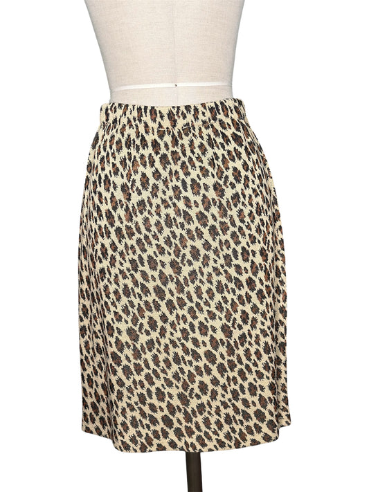 80s/90s St. John Leopard Print Knit Pencil Skirt