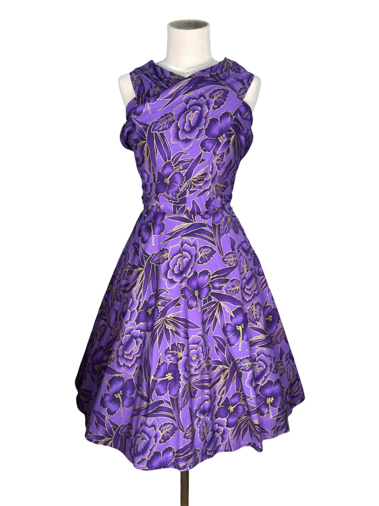 1950s Wrap Halter Top Hawaiian Dress