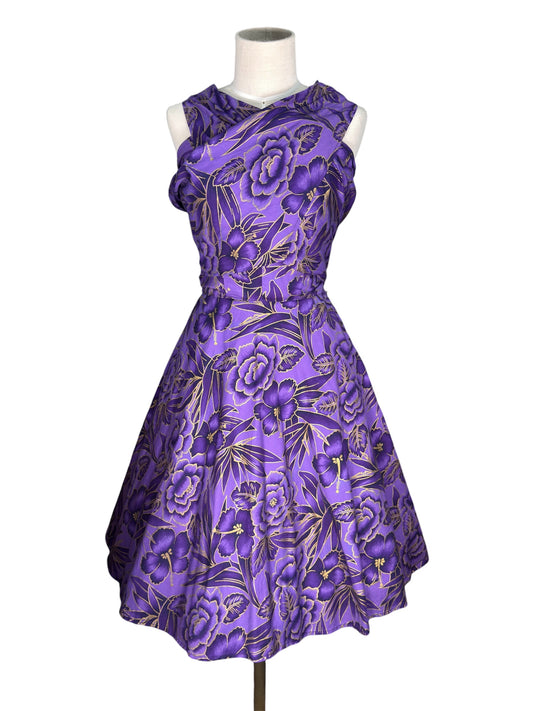 1950s Wrap Halter Top Hawaiian Dress