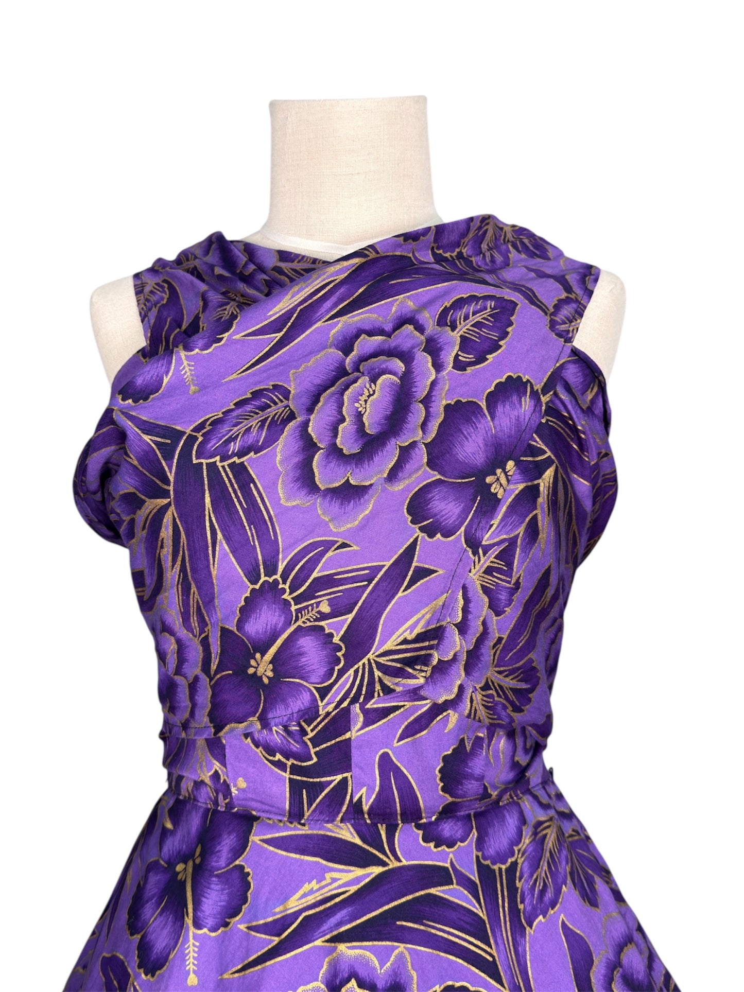 1950s Wrap Halter Top Hawaiian Dress