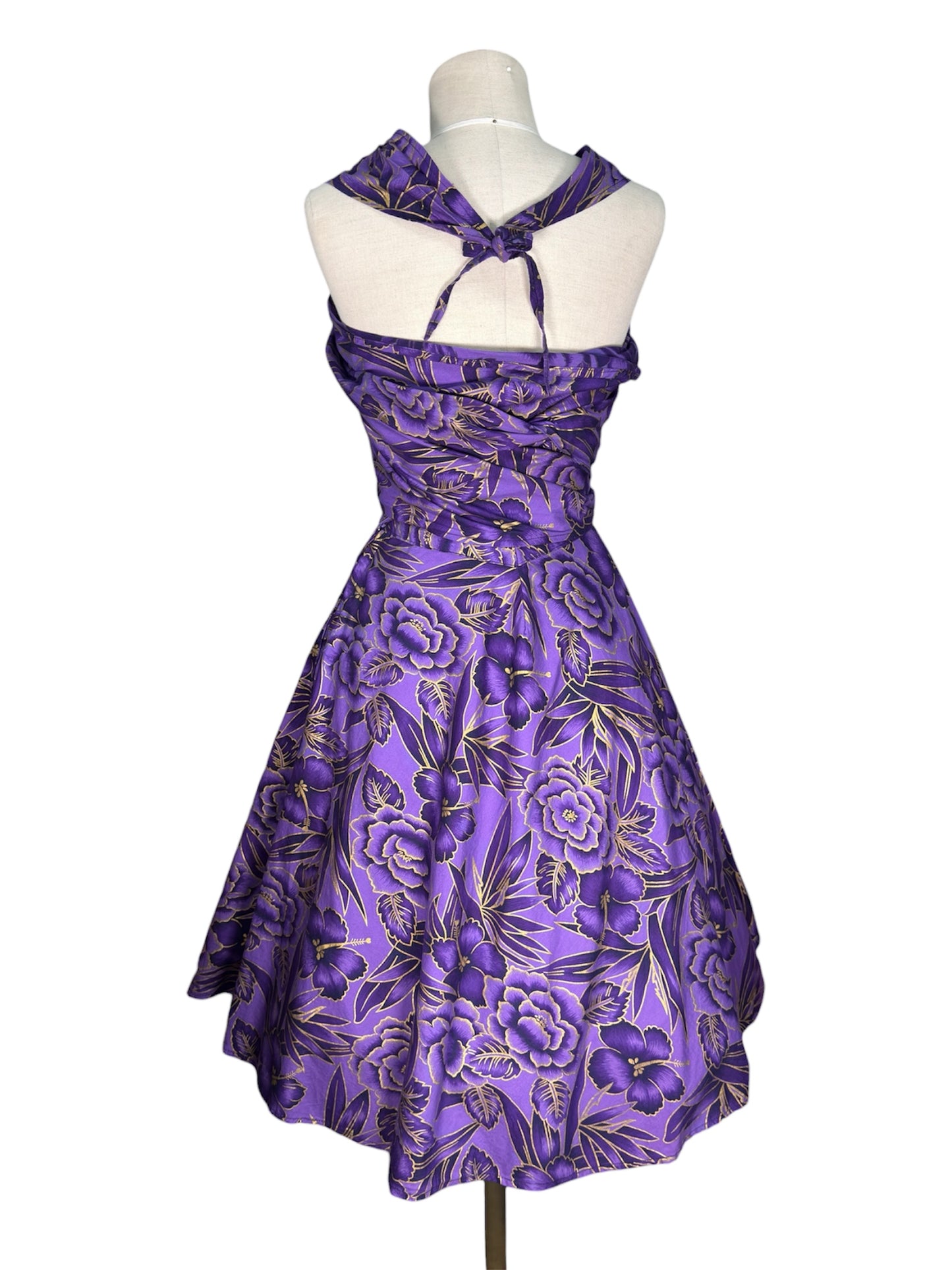 1950s Wrap Halter Top Hawaiian Dress