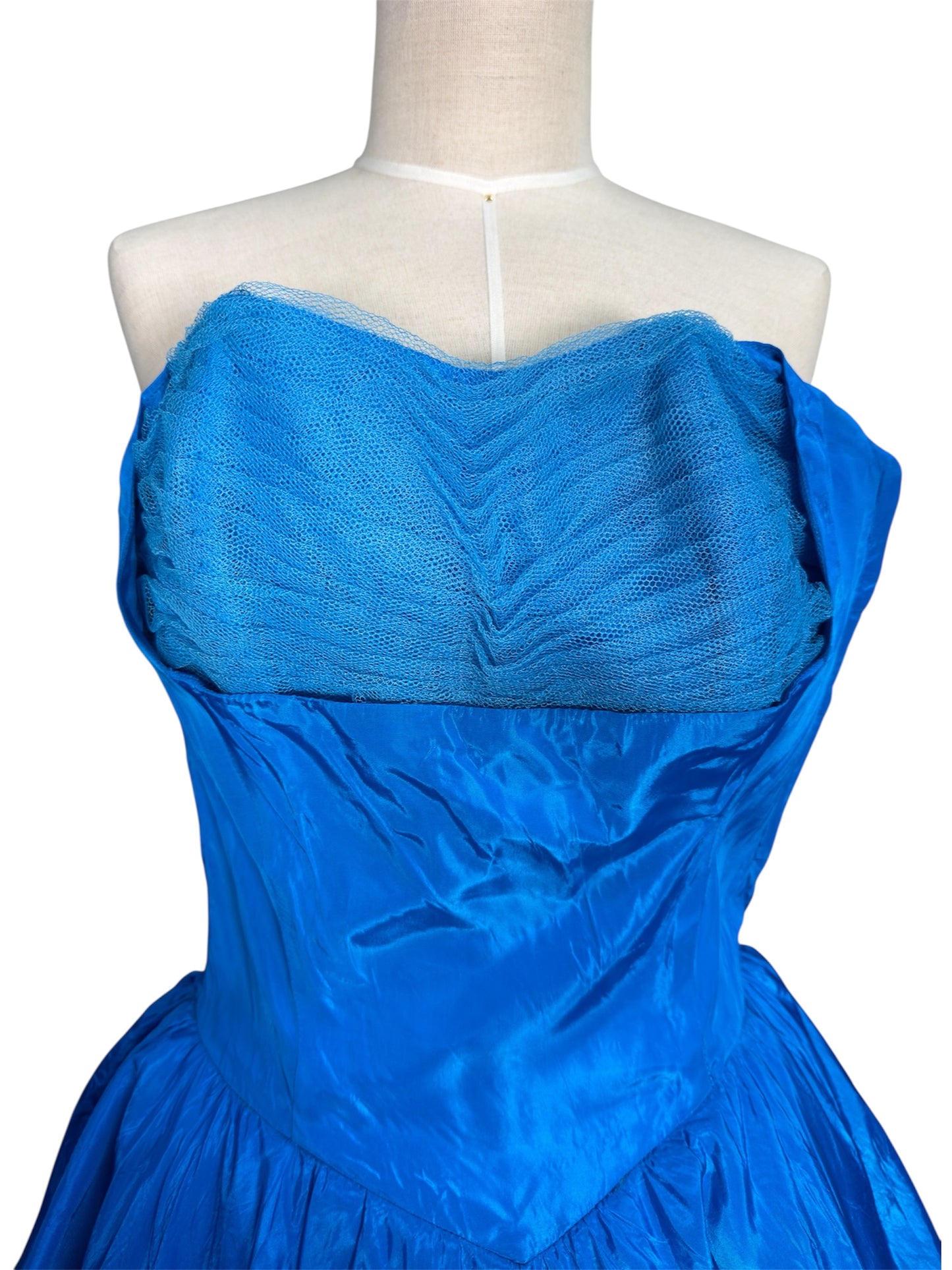 1950s Cupcake Blue Prom/Party Gown with Crumbcatcher