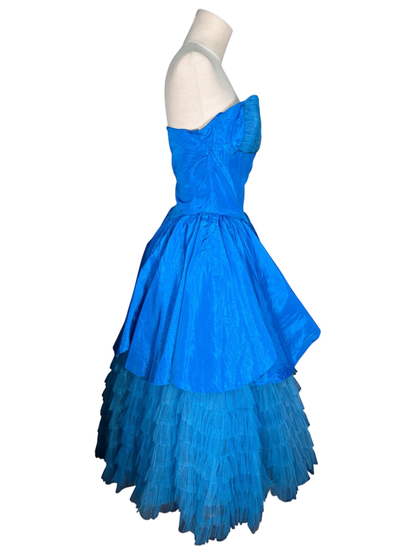 1950s Cupcake Blue Prom/Party Gown with Crumbcatcher