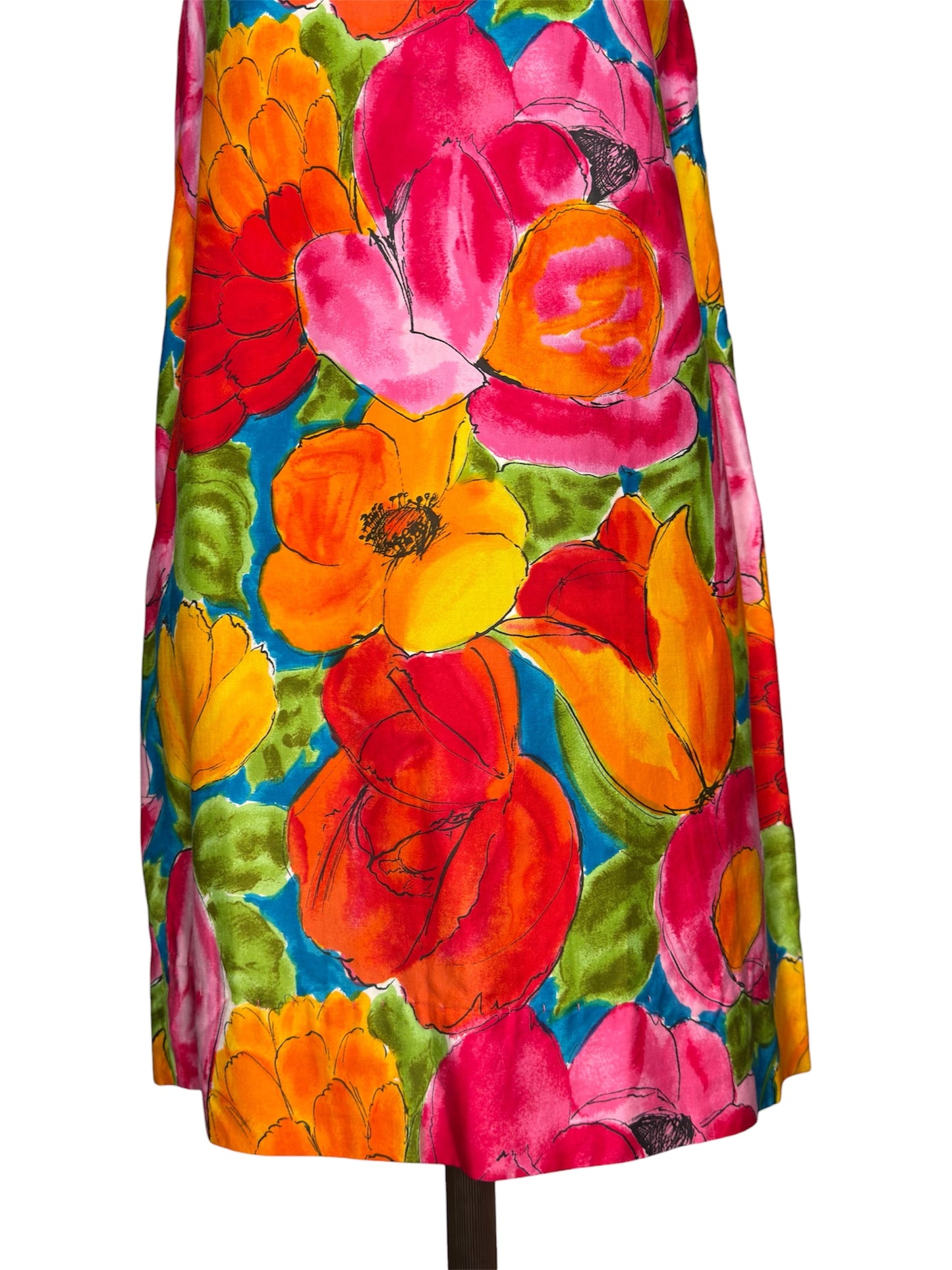 1960s Mod Floral Multicolor Tent Mini Dress