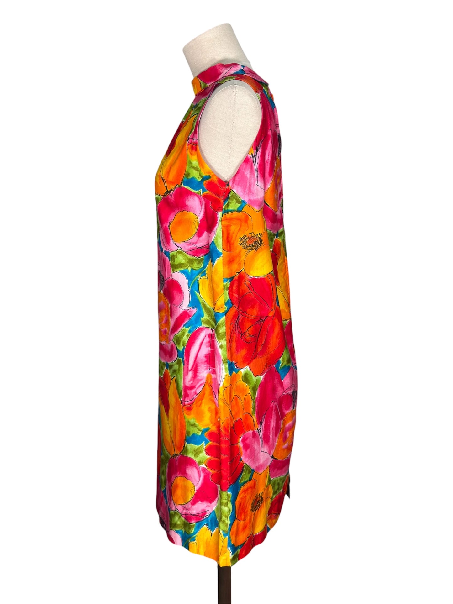 1960s Mod Floral Multicolor Tent Mini Dress