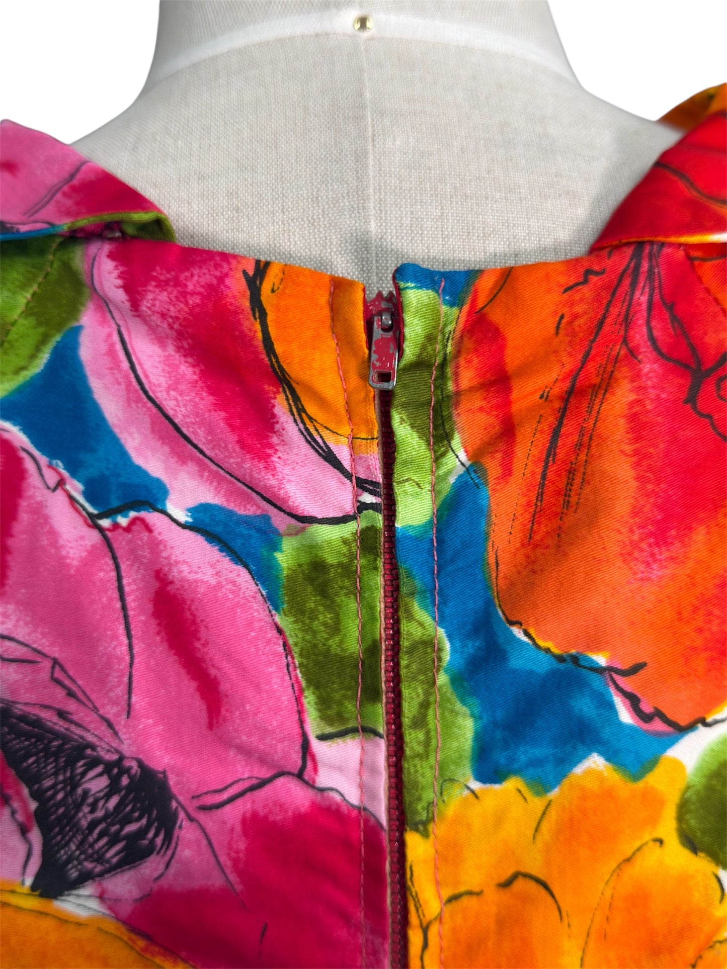 1960s Mod Floral Multicolor Tent Mini Dress