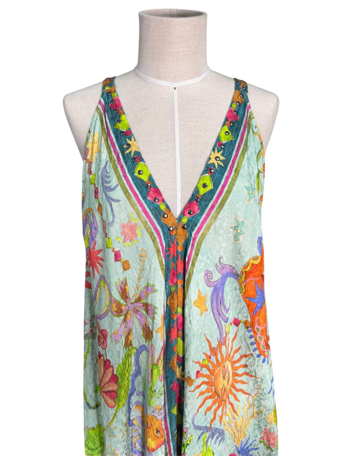 Modern Johnny Was Sun and Serpent Multicolor Print Maxi Dress - XL