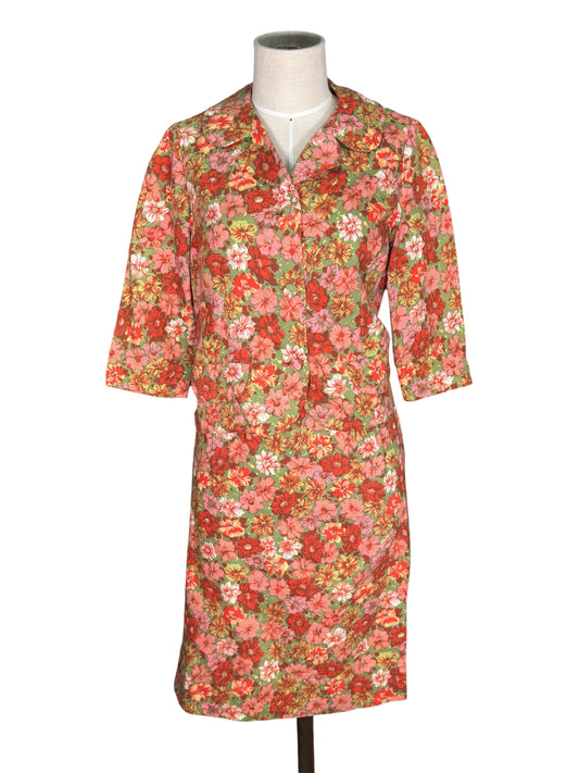 1960s Tanner by Dorthy Cox 2 Piece Floral Set