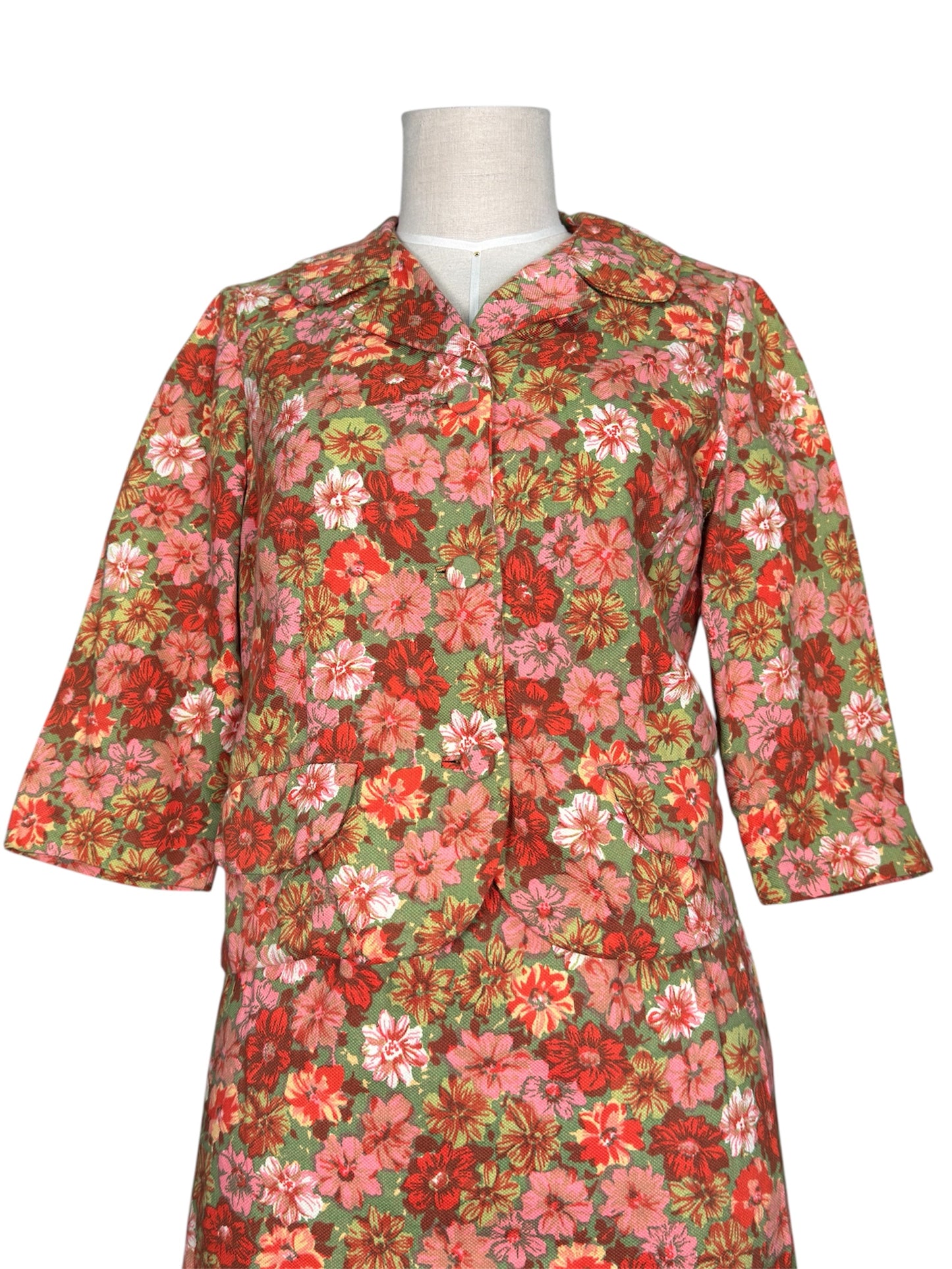 1960s Tanner by Dorthy Cox 2 Piece Floral Set