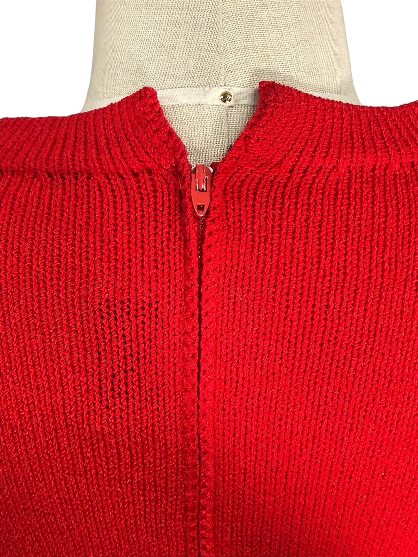 1980s St. John Knit Red Midi Dress