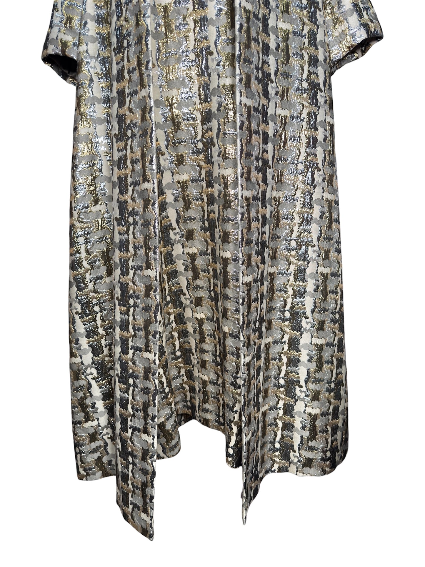 1960s Nina Deb Gold/Silver Metallic Dress and Coat Set