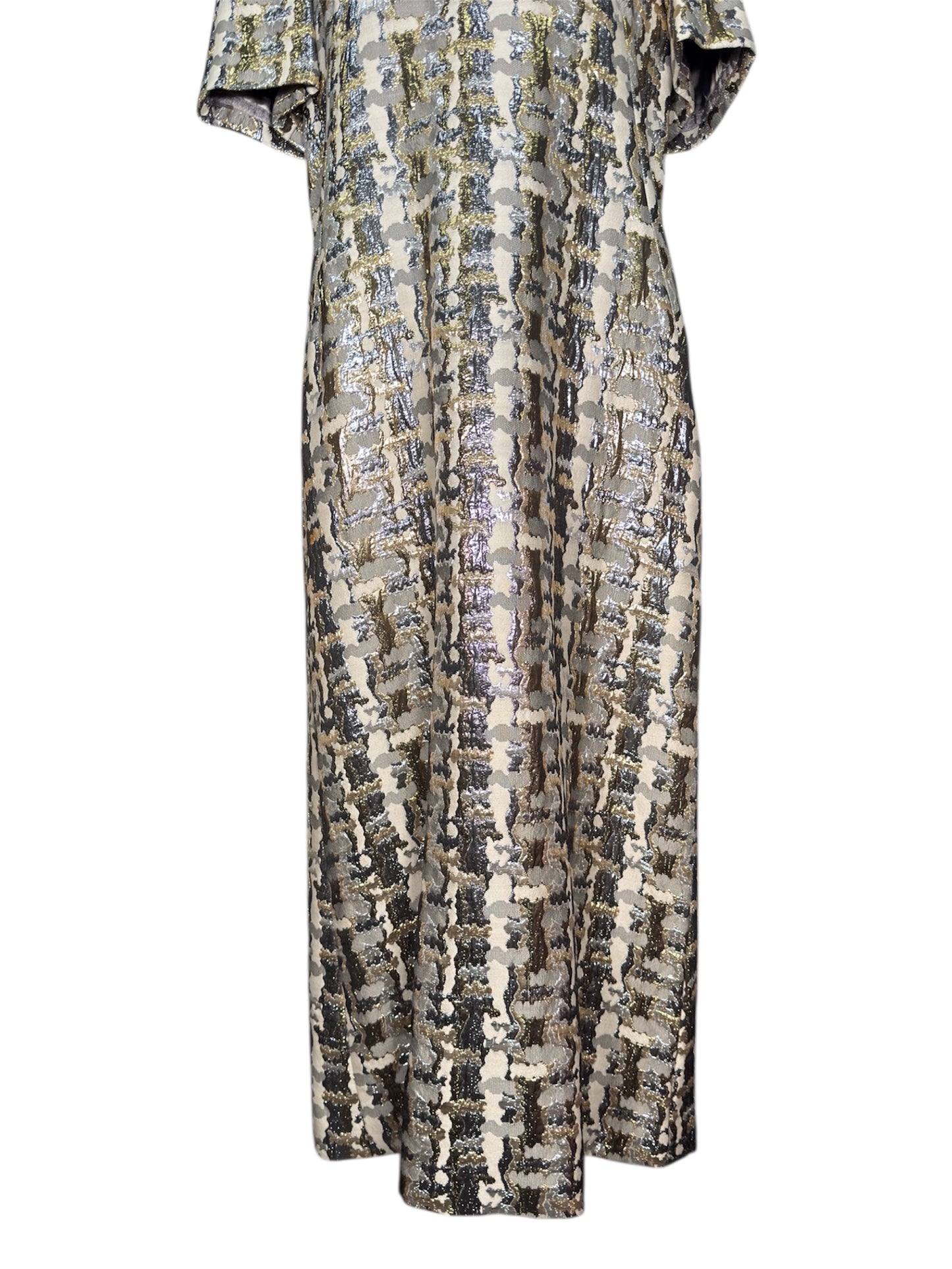 1960s Nina Deb Gold/Silver Metallic Dress and Coat Set