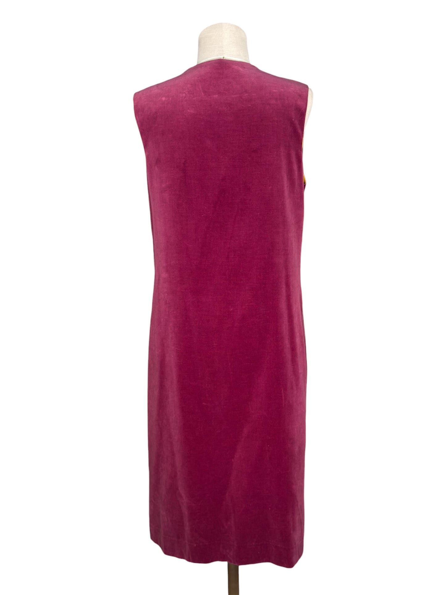 1970s Kristine's Kreations Velvet with Abstract Appliques Long Vest