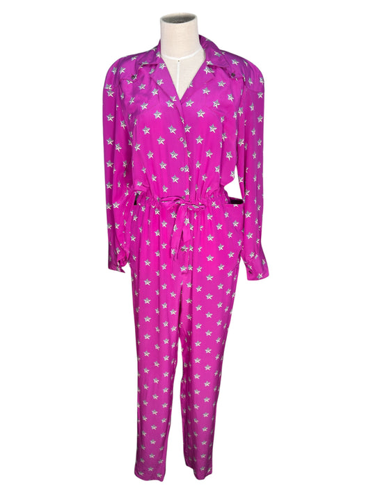 1980s Thierry Mugler Purple Silk Jumpsuit