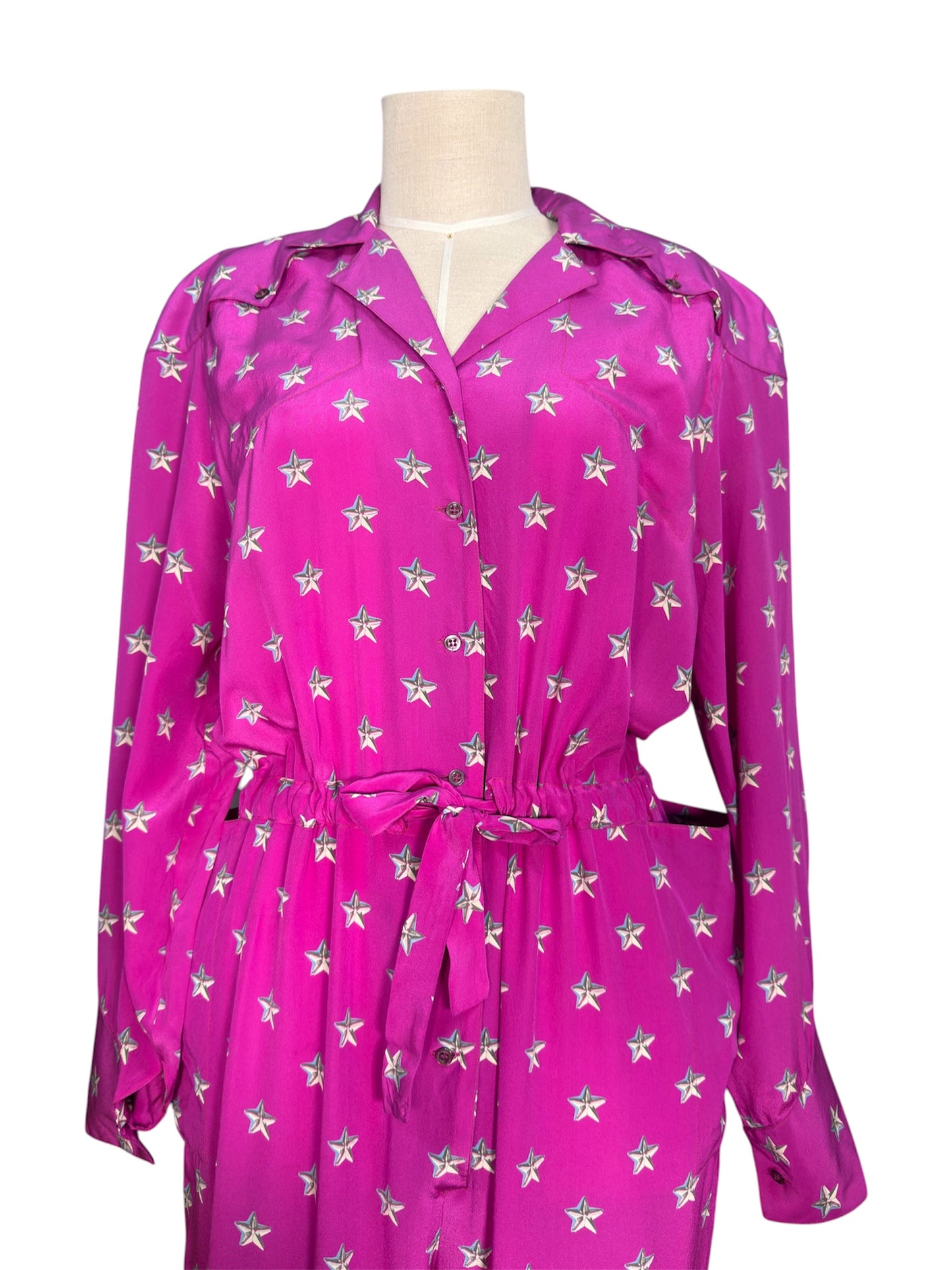 1980s Thierry Mugler Purple Silk Jumpsuit