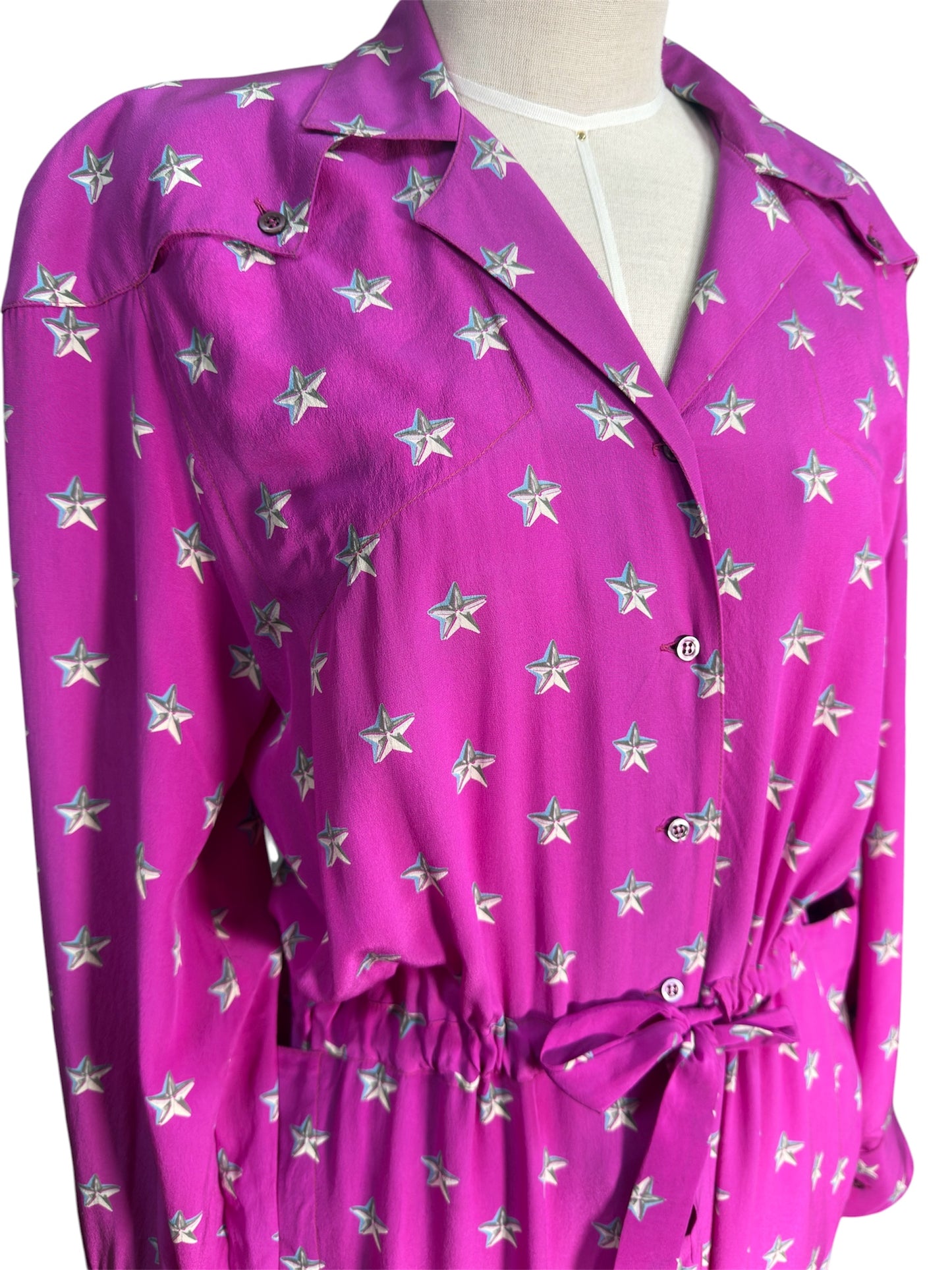 1980s Thierry Mugler Purple Silk Jumpsuit