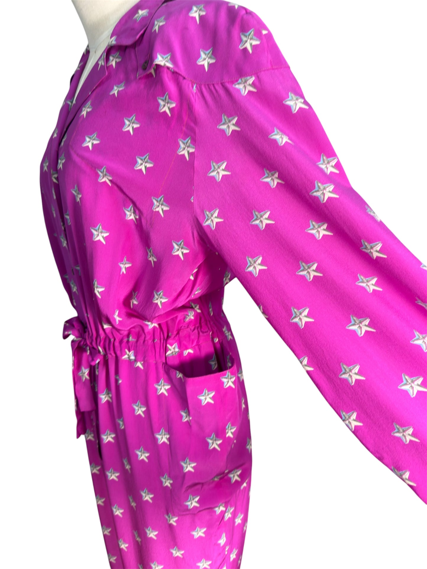 1980s Thierry Mugler Purple Silk Jumpsuit