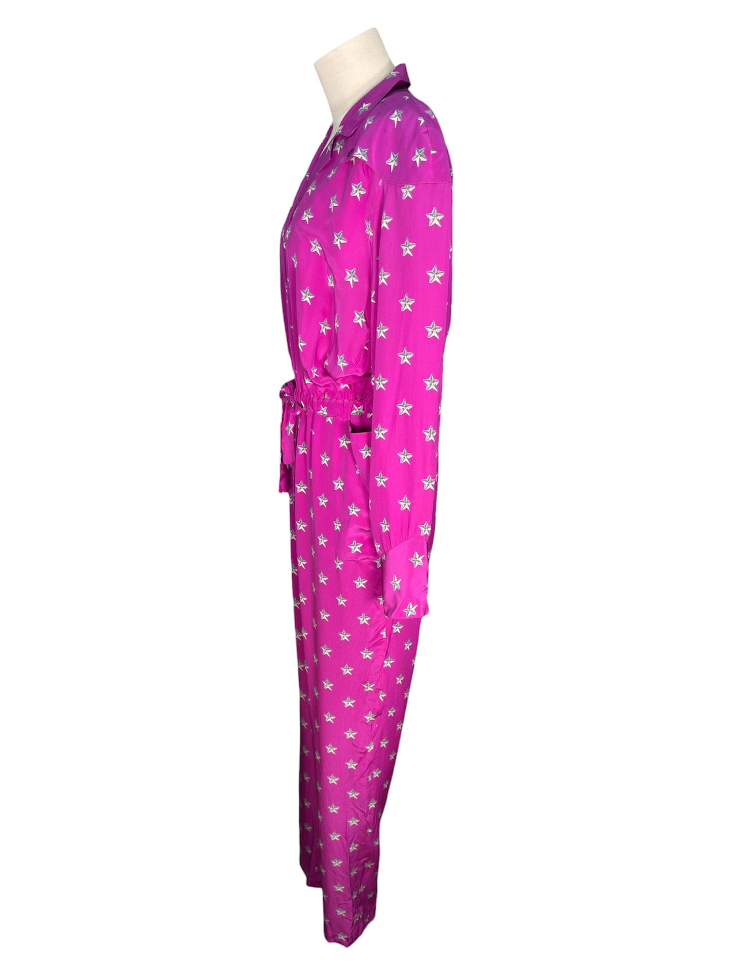 1980s Thierry Mugler Purple Silk Jumpsuit