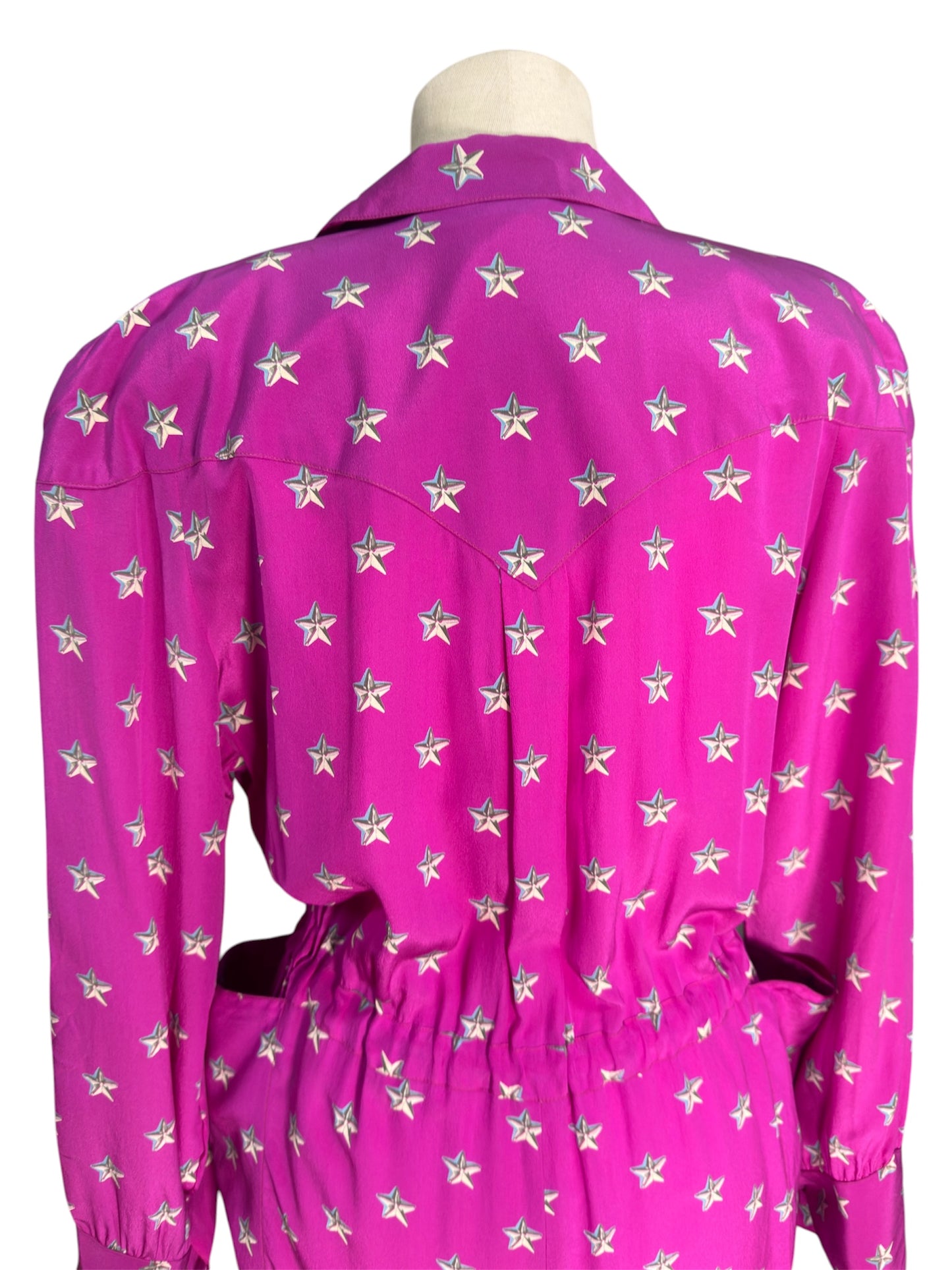 1980s Thierry Mugler Purple Silk Jumpsuit
