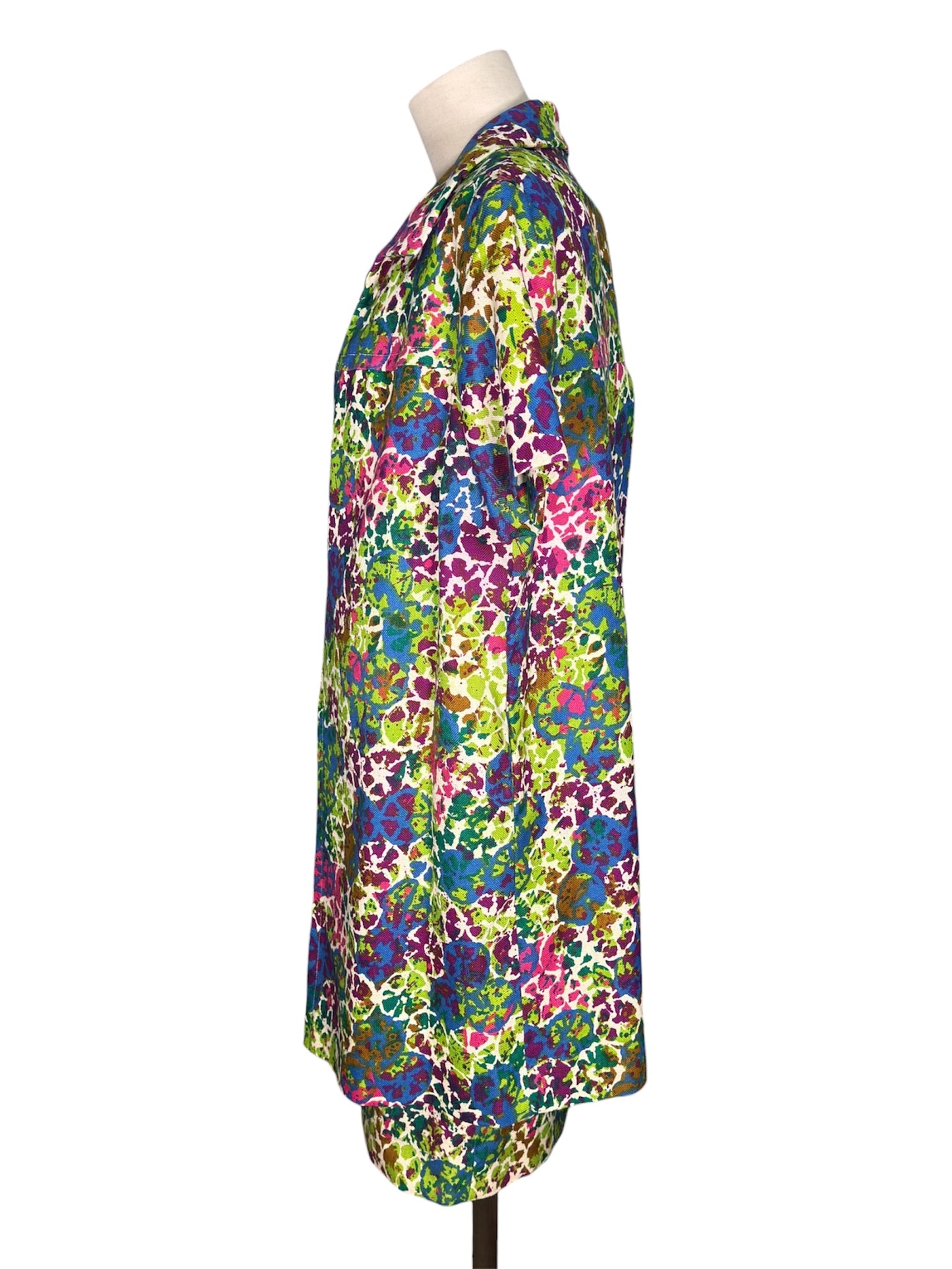 1960s Edith Flagg 2 Piece Dress and Jacket Abstract Multicolor Set