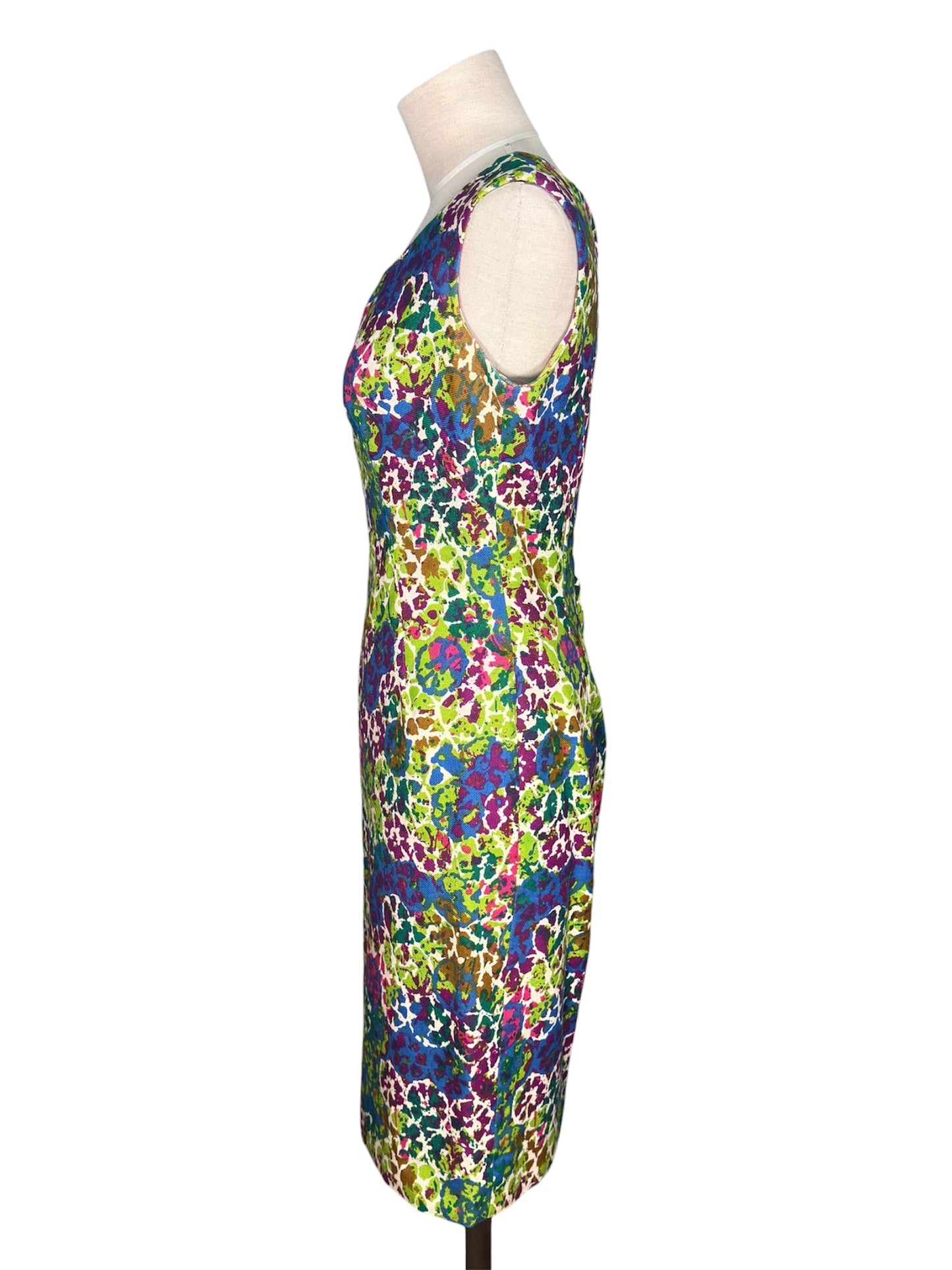 1960s Edith Flagg 2 Piece Dress and Jacket Abstract Multicolor Set