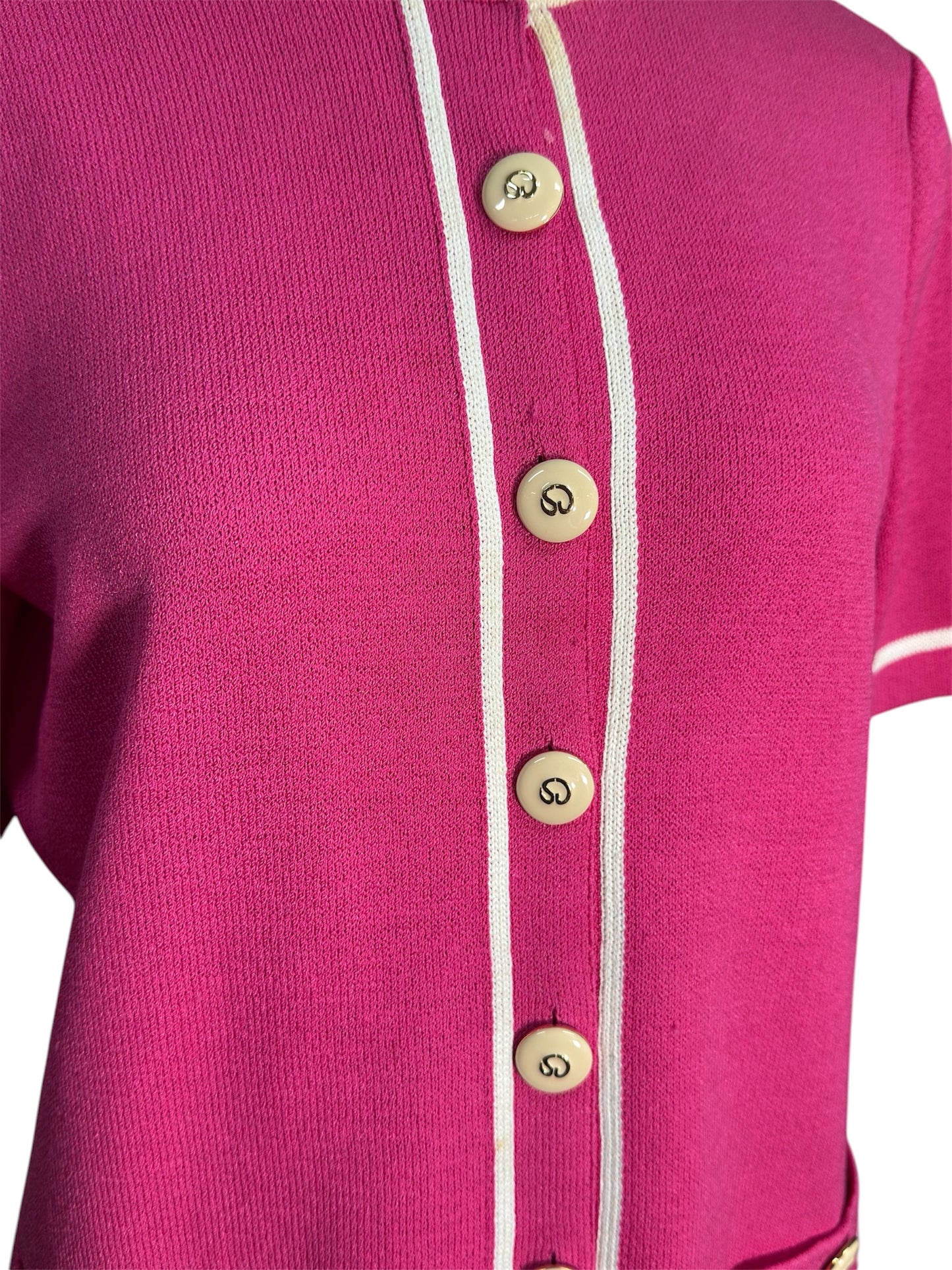 Y2K St. John Collection Knit Top and Skirt Pink Set