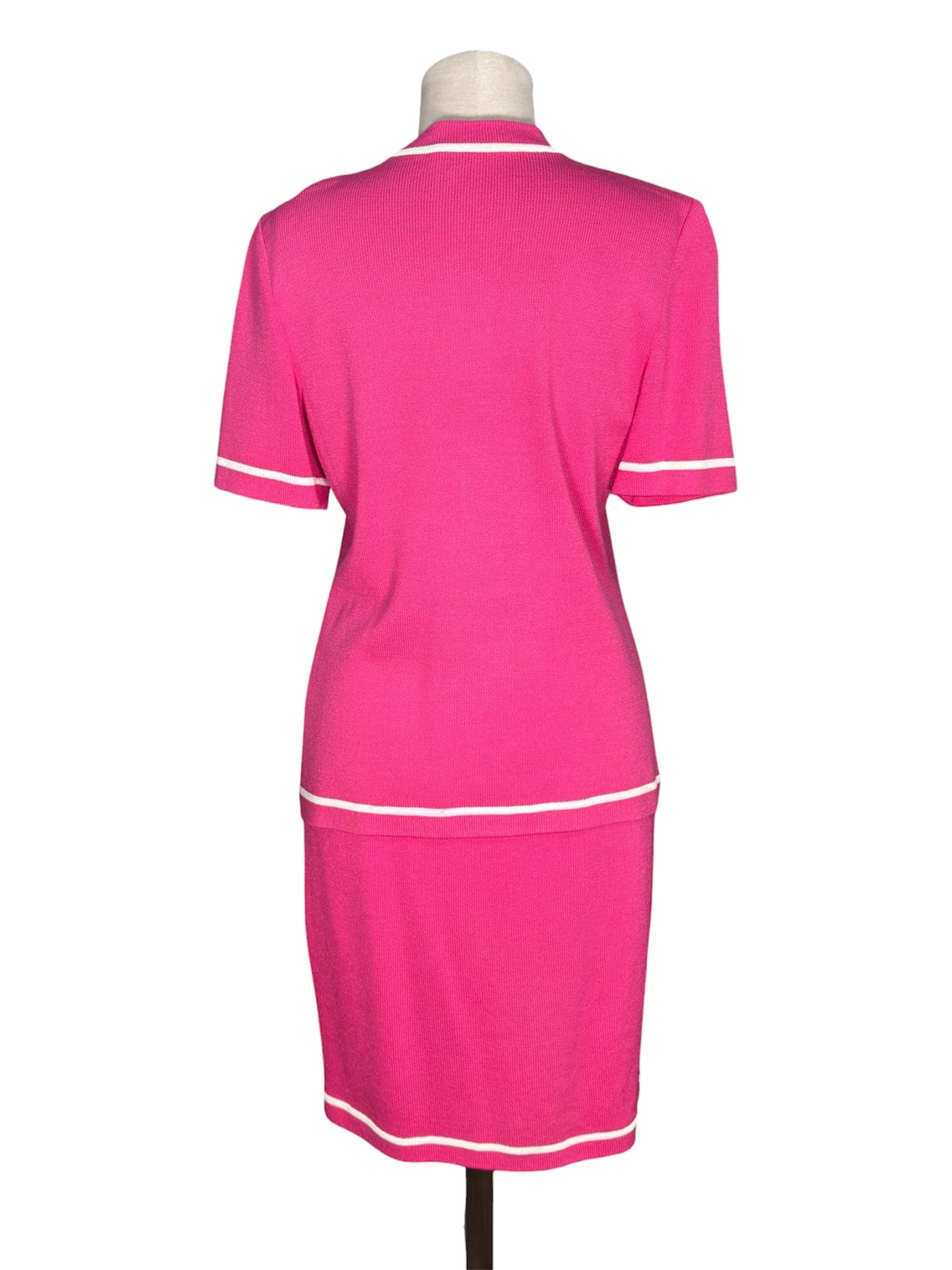Y2K St. John Collection Knit Top and Skirt Pink Set