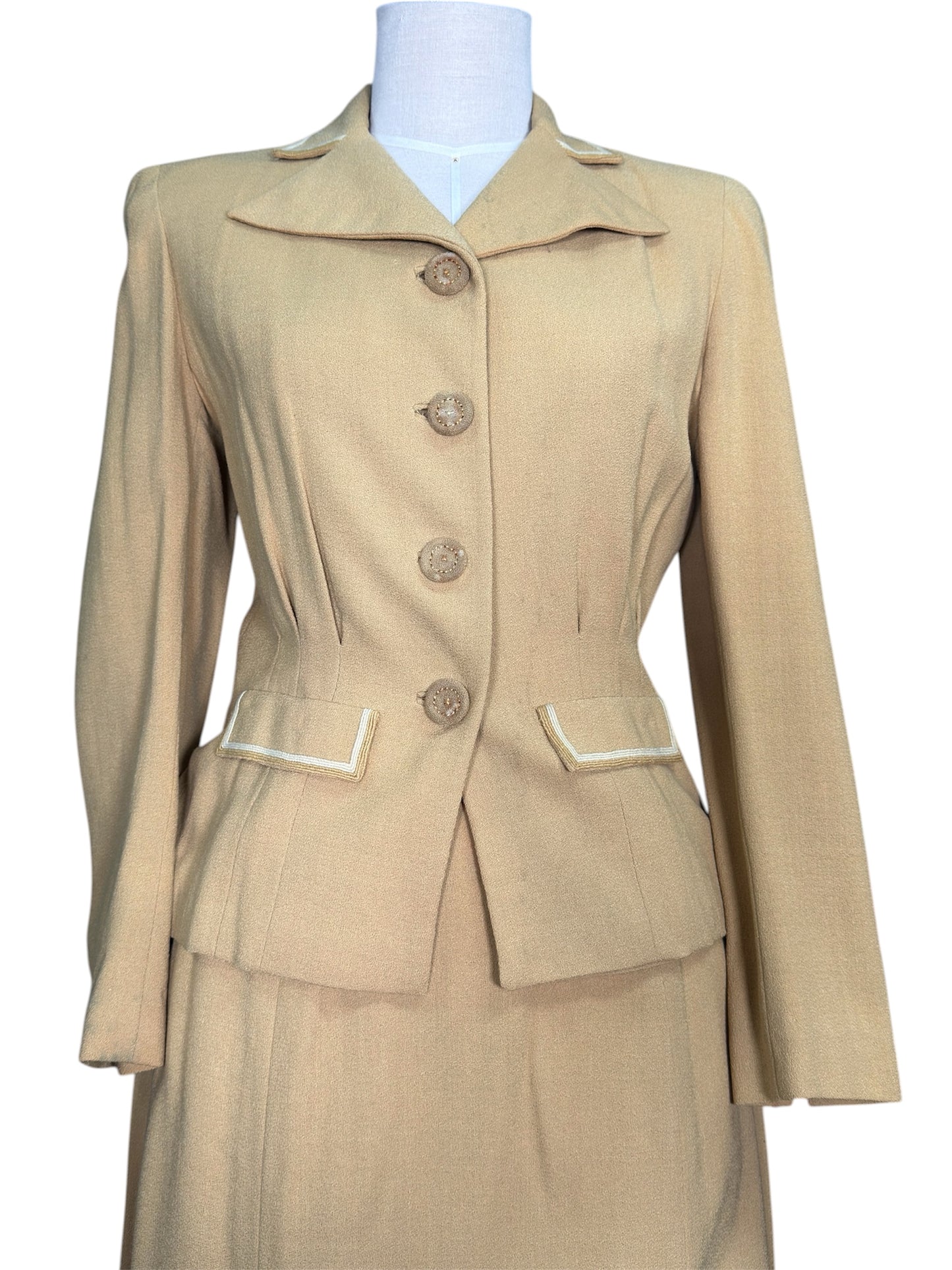 1940s Monarch Light Green Skirt Suit Set