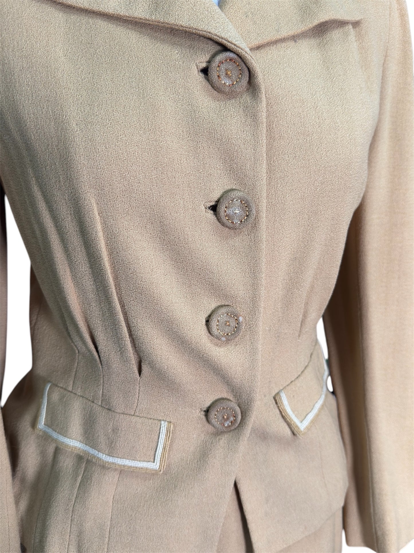 1940s Monarch Light Green Skirt Suit Set