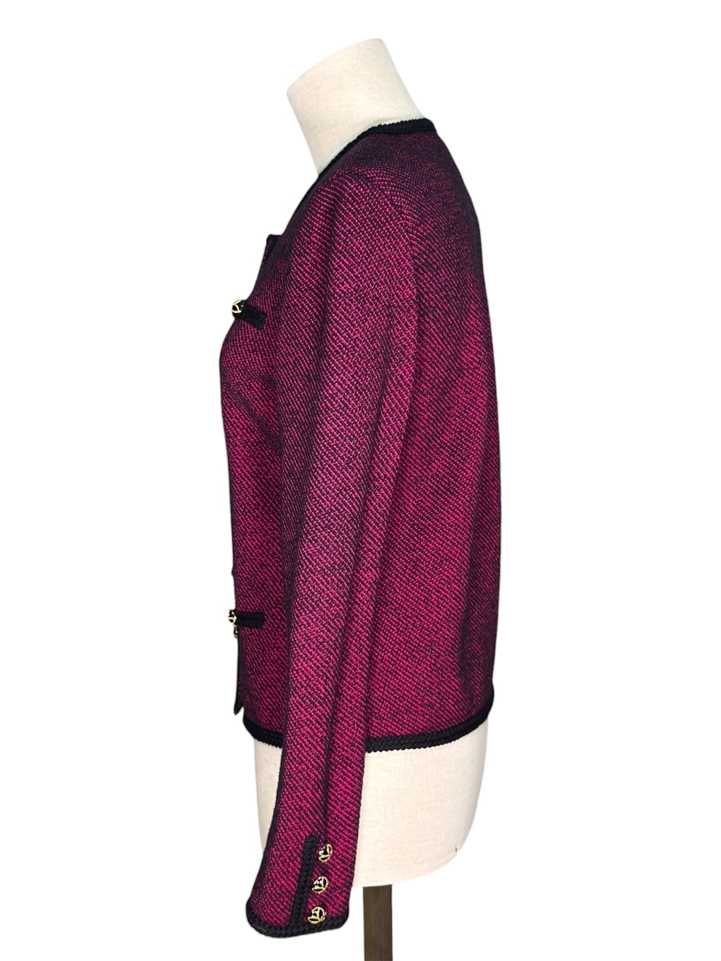 Y2K St. John Knit Dark Pink Wool Blend Jacket/Top