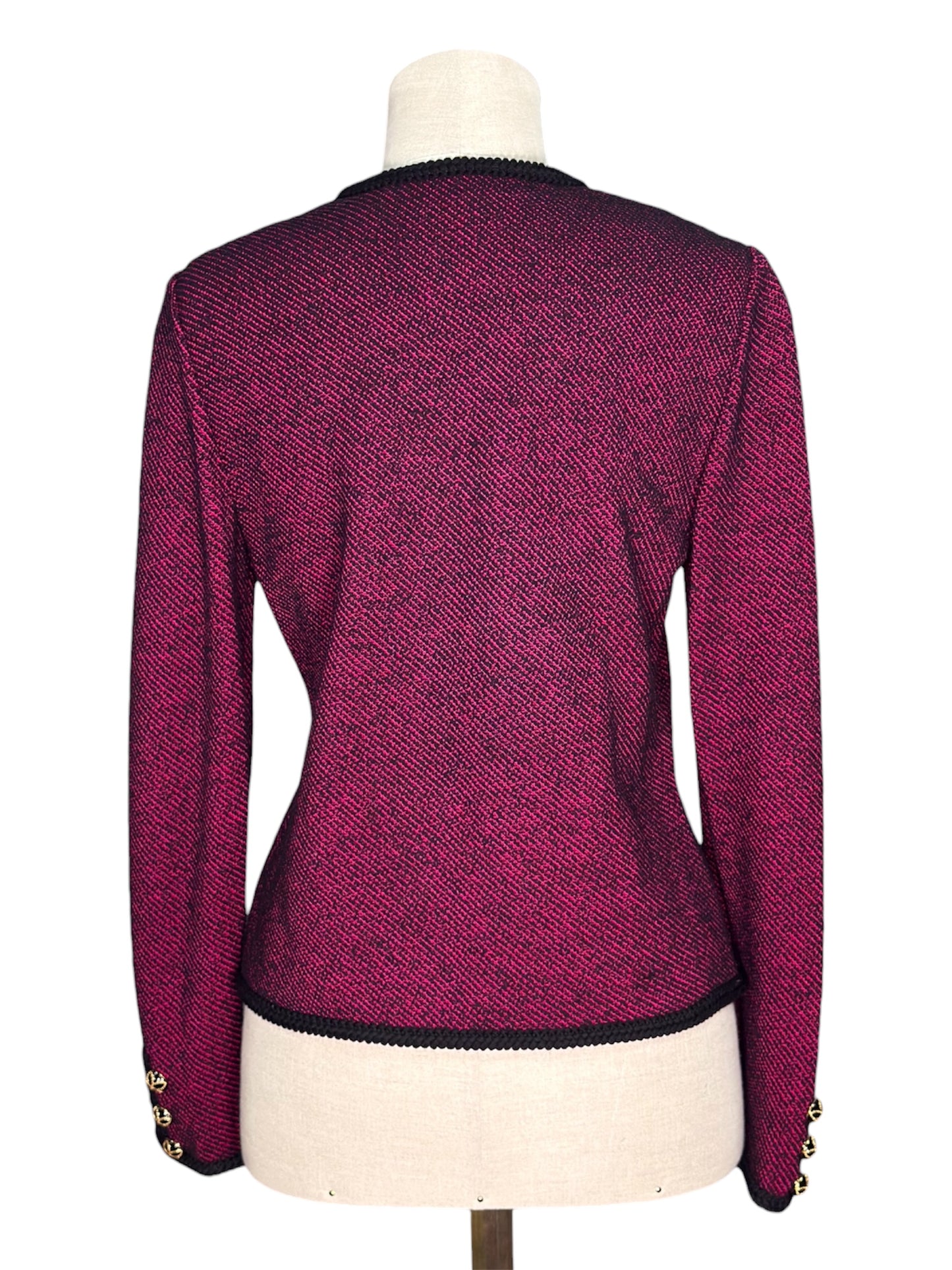 Y2K St. John Knit Dark Pink Wool Blend Jacket/Top