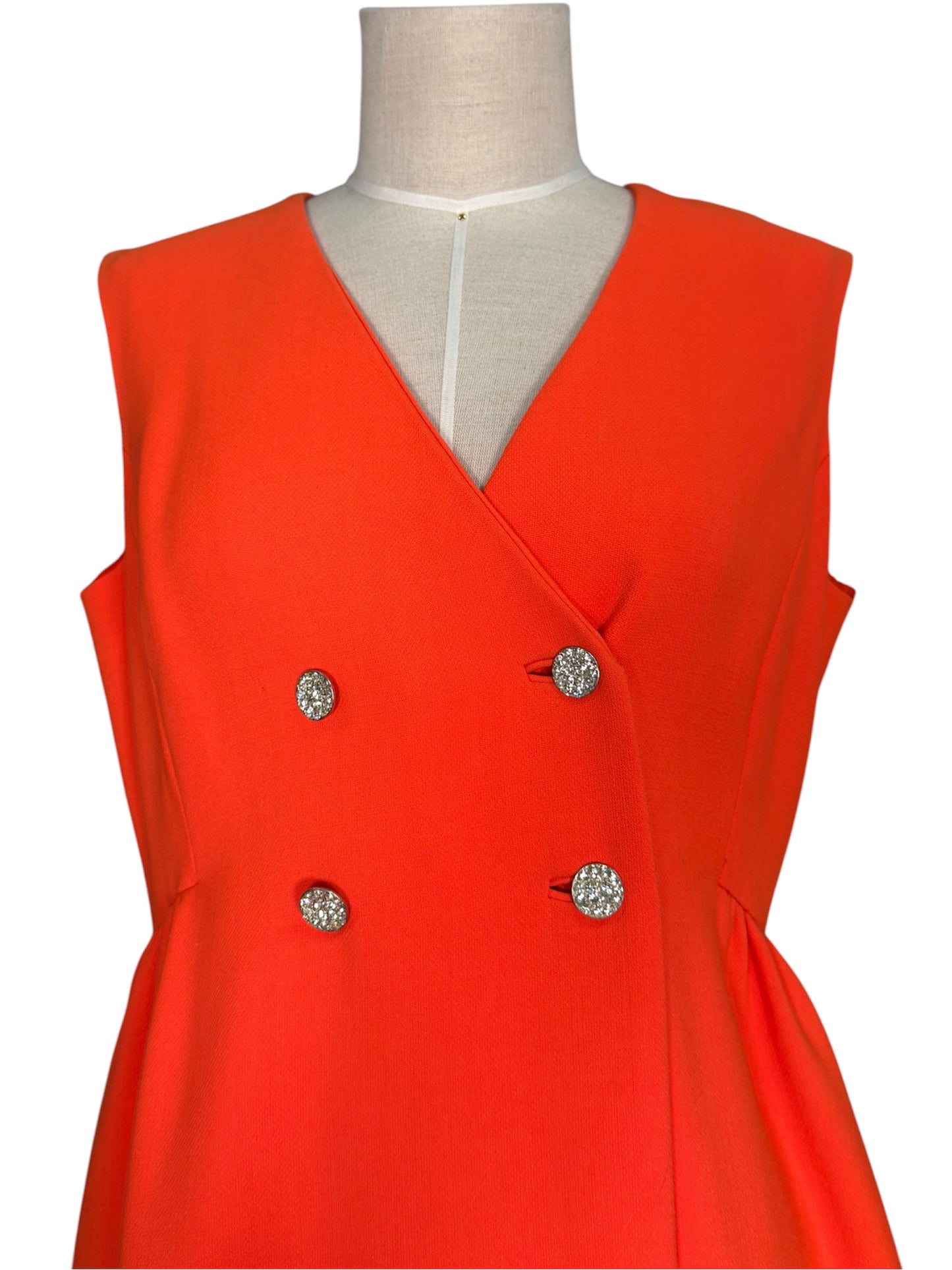 1960s Teal Traina Orange Mod Dress
