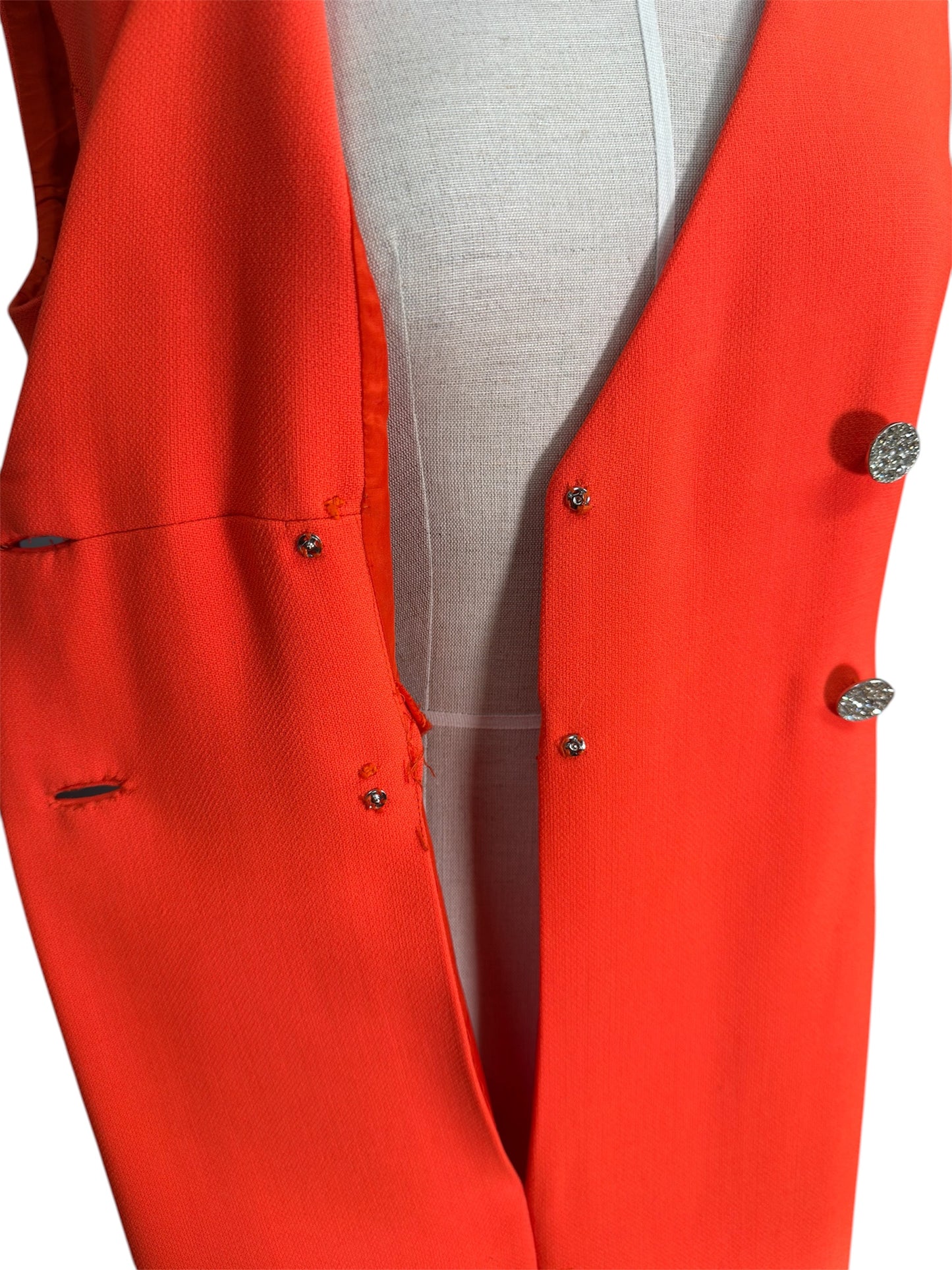 1960s Teal Traina Orange Mod Dress
