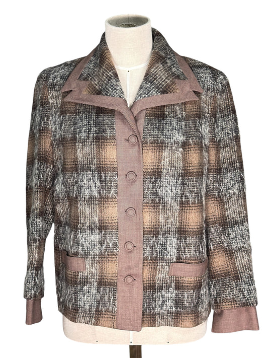 1950s Lilli Ann Brown and White Sports Jacket